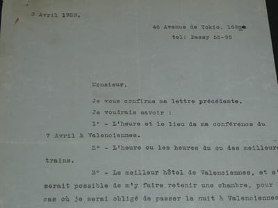 Claude FARRÈRE Lettre tapuscrit autographe signée 1 page 1923