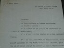 Claude FARR&Egrave;RE Lettre tapuscrit autographe sign&eacute;e 1 page 1923. Claude FARR&Egrave;RE