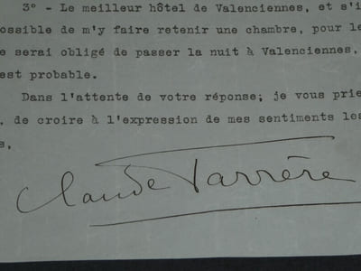 Claude FARRÈRE Lettre tapuscrit autographe signée 1 page 1923