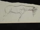Attribu&eacute; &agrave; Jean-Louis Forain- Dessin original au crayon - Cheval, XIX &egrave;me.. Jean-Louis Forain
