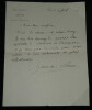 Henri de Bornier - Lettre autographe sign&eacute;e - 1889. Henri de Bornier