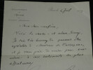 Henri de Bornier - Lettre autographe sign&eacute;e - 1889. Henri de Bornier