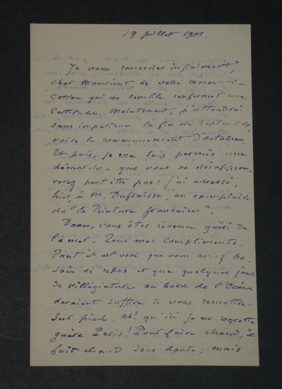 Charles Olivier Merson - LETTRE AUTOGRAPHE SIGN&Eacute;E - 2 pages - 1901. Charles-Olivier Merson