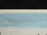 Vue d'optique - Gravure rehaussée - Vue du Pont Royal et du Pont Neuf à Paris