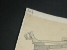 Coupe sur l'entablement d'un portique en bois rationnellement construit — Dessin original sign&eacute;, encre, vers 1930. Louis Henri Laffill&eacute;e