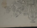 Dessin au crayon, fin XIX&egrave;me, Garret, d&eacute;corateurs, Vesoul, Symboles &eacute;glise. Famille Garret