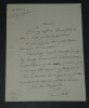 Louis ARTUS - LETTRE AUTOGRAPHE SIGN&Eacute;E &Agrave; LHOSTE "Travaillez beaucoup" 1934. Louis ARTUS