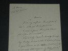 Louis ARTUS - LETTRE AUTOGRAPHE SIGN&Eacute;E &Agrave; LHOSTE "Travaillez beaucoup" 1934. Louis ARTUS