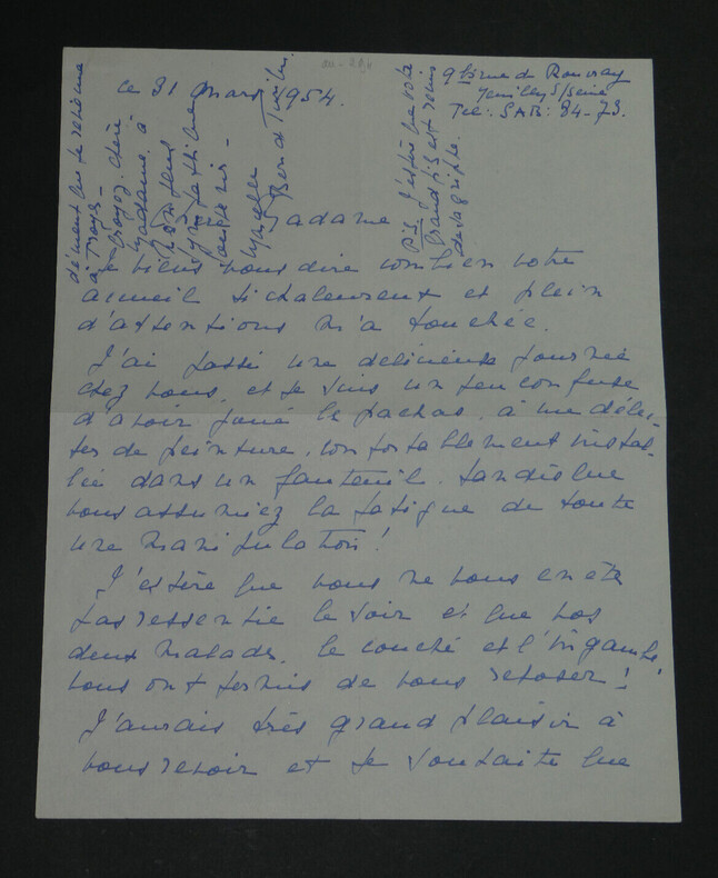 Marcelle BERR de TURIQUE - LETTRE AUTOGRAPHE SIGN&Eacute;E - 1954. Marcelle BERR de TURIQUE