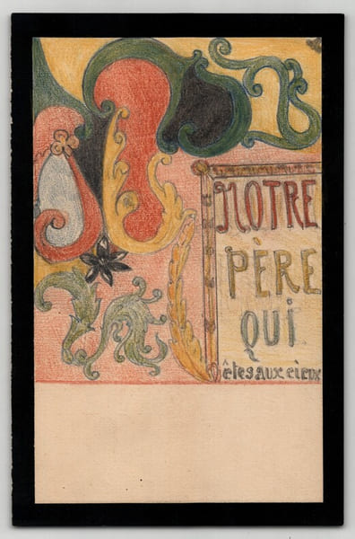 Dessin d&eacute;but XXe - Notre P&egrave;re qui &ecirc;tes aux cieux – Projet ornemental. 