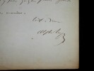 ROYER Alphonse - LETTRE AUTOGRAPHE SIGN&Eacute;E, TH&Eacute;&Acirc;TRE IMP&Eacute;RIAL OD&Eacute;ON, PARIS. Alphonse Royer