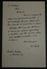 Edgar Odell LOVETT - LETTRE AUTOGRAPHE SIGN&Eacute;E A C.A. LAISANT, Princeton, 1899. Edgar Odell LOVETT