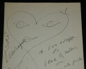Louis Touchagues - Dessin original et Vœux autographes sign&eacute;s pour 1950. Louis Touchagues