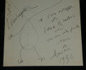 Louis Touchagues - Dessin original et Vœux autographes sign&eacute;s pour 1950. Louis Touchagues