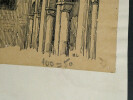Vo&ucirc;te d'ar&ecirc;te &agrave; la romaine &agrave; l'&eacute;glise Notre-Dame de Saint-Di&eacute; - Dessin original sign&eacute;. Louis Henri Laffill&eacute;e