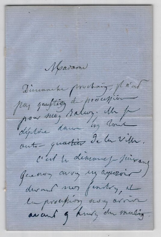 Emile Deschamps - Lettre autographe sign&eacute;e adress&eacute;e &agrave; une correspondante 4 pages. &Eacute;mile Deschamps