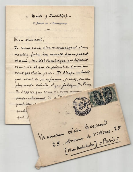 Ernest Moret - Lettre autographe sign&eacute;e &agrave; L&eacute;on Bessand - 3 pages - 1907. Ernest Moret