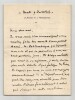 Ernest Moret - Lettre autographe sign&eacute;e &agrave; L&eacute;on Bessand - 3 pages - 1907. Ernest Moret