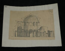 Chapelle fun&eacute;raire de Sainte-Constance &agrave; Rome — Dessin original sign&eacute;, encre vers 1930. Louis Henri Laffill&eacute;e