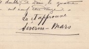 Pouvoir manuscrit sign&eacute; S&eacute;verin-Mars – Collection de 50 auteurs & musiciens. S&eacute;verin-Mars