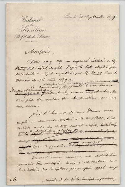 Ferdinand H&eacute;rold -Lettre autographe sign&eacute;e "Les Natures de l'H&ocirc;tel de ville". Ferdinand H&eacute;rold