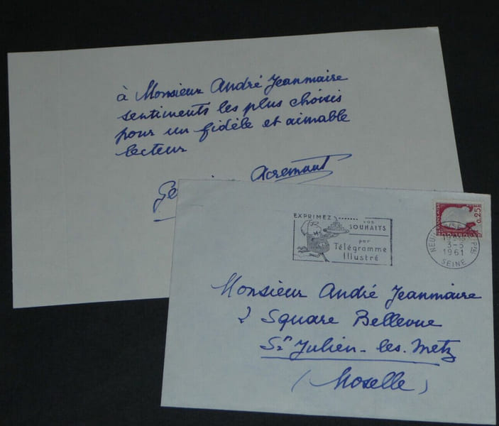 Germaine ACREMANT - LETTRE AUTOGRAPHE SIGN&Eacute;E "sentiments les plus ch&egrave;res". Germaine ACREMANT