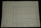 Dessin original - Coupe sch&eacute;matique sur une station pal&eacute;olithique ind&eacute;termin&eacute;e du P&eacute;rigord - Vers 1930. Louis Henri Laffill&eacute;e