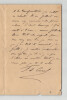Fran&ccedil;ois de Curel - Lettre autographe sign&eacute;e - Le Repas du Lion - 2 pages - 1898. Fran&ccedil;ois de Curel