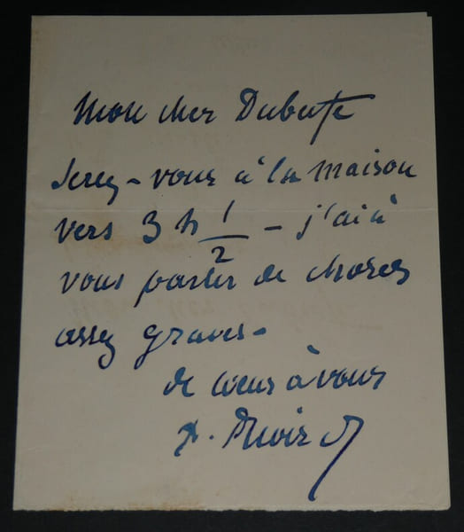 Pierre PUVIS DE CHAVANNES, Peintre - LETTRE AUTOGRAPHE SIGN&Eacute;E A &Eacute;douard DUBUFE. Pierre PUVIS DE CHAVANNES