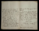 EMILE BERGERAT LETTRE AUTOGRAPHE SIGNEE ADRESSEE A PAUL [DEROULEDE]. Emile Bergerat