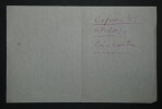 &Eacute;douard FER - LETTRE AUTOGRAPHE SIGN&Eacute;E de remerciement, de 1956 &agrave; Nice. &Eacute;douard Fer