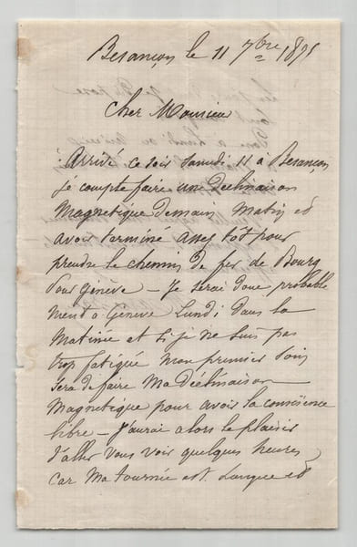 Hippolyte Mari&eacute; Davy - Lettre autographe sign&eacute;e - D&eacute;clinaison Magn&eacute;tique - 1875. Hippolyte Mari&eacute;-Davy