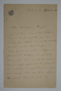 CAHEN Albert - LETTRE AUTOGRAPHE SIGNÉE À Henri HEUGEL, PARIS, SEPTEMBRE 1873