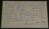 Marie GEVERS Carte autographe sign&eacute;e 1947 1 page "Mieux vaut jamais que tard". Marie GEVERS