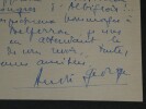 Marie GEVERS Carte autographe sign&eacute;e 1947 1 page "Mieux vaut jamais que tard". Marie GEVERS