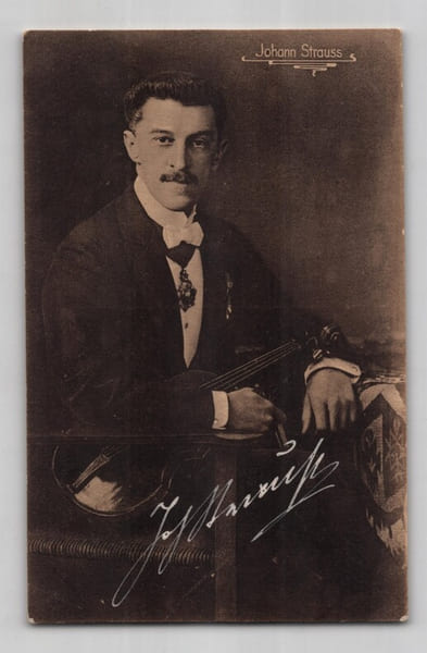 Johann Strauss III - Carte postale photographique sign&eacute;e &agrave; la main. Johann Strauss III