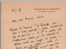 DENYS AMIEL &Eacute;crivain LETTRE AUTOGRAPHE SIGN&Eacute;E &Agrave; Pierre Lhoste, La Gaude 1931. DENYS AMIEL