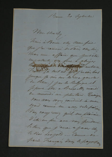 Charles de LA ROUNAT - Lettre autographe sign&eacute;e &agrave; Charles FECHTER, Bonn. Charles de LA ROUNAT