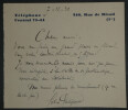F&eacute;lix GALIPAUX - Carte Lettre Autographe Sign&eacute;e "courrier th&eacute;&acirc;tral" 1930. F&eacute;lix Galipaux