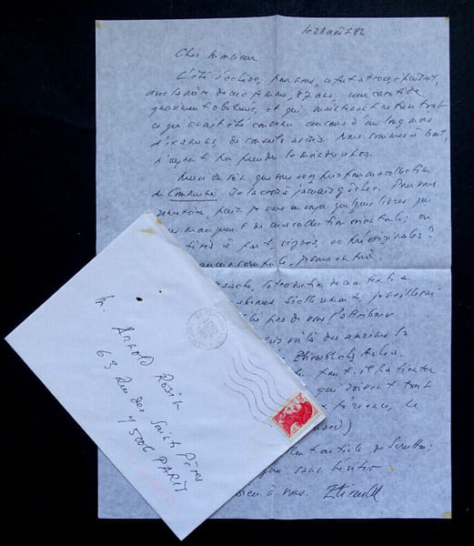 Ren&eacute; &Eacute;TIEMBLE - LETTRE AUTOGRAPHE SIGN&Eacute;E &Agrave; Arnold ROSIN, 1986. Ren&eacute; &Eacute;tiemble
