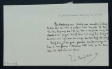 Ren&eacute; BOYLESVE - LETTRE CARTE AUTOGRAPHE SIGNEE, INVITATION, 1904. Ren&eacute; Boylesve