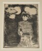 Jean Louis Forain - Gravure sign&eacute;e dans la planche - Deux femmes &agrave; Bullier. Jean-Louis Forain