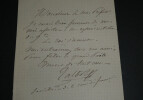 Charles-Marie TALBOT - LETTRE AUTOGRAPHE SIGN&Eacute;E journaliste guillotin&eacute;. Charles-Marie TALBOT