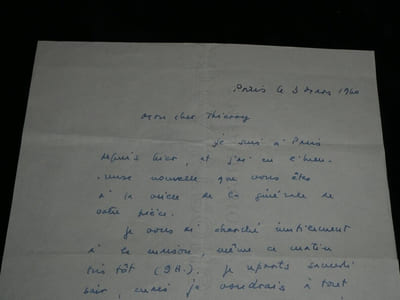 Diego Fabbri - Lettre autographe signée à Thierry Maulnier – Paris, 3 mars 1960