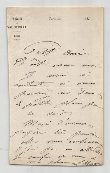 L&eacute;ontine Massin - Lettre autographe sign&eacute;e. L&eacute;ontine Massin