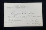 Eug&egrave;ne CASSAGNE - CARTE DE VISITE AUTOGRAPHE SIGNEE &Agrave; Philippe GILLE. Eug&egrave;ne Cassagne