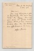 Alfred Bruneau - Lettre autographe sign&eacute;e &agrave; Miguel Zamaco&iuml;s Les Bacchantes 1912. Alfred Bruneau