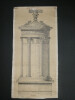 Monument choragique de Lisycrate - Dessin original sign&eacute; - Encre vers 1930. Louis Henri Laffill&eacute;e