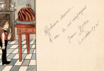 Aquarelle, petit alsacien qui salive pour un kougelhof par Jeanne Ginier 1916. Jeanne Ginier