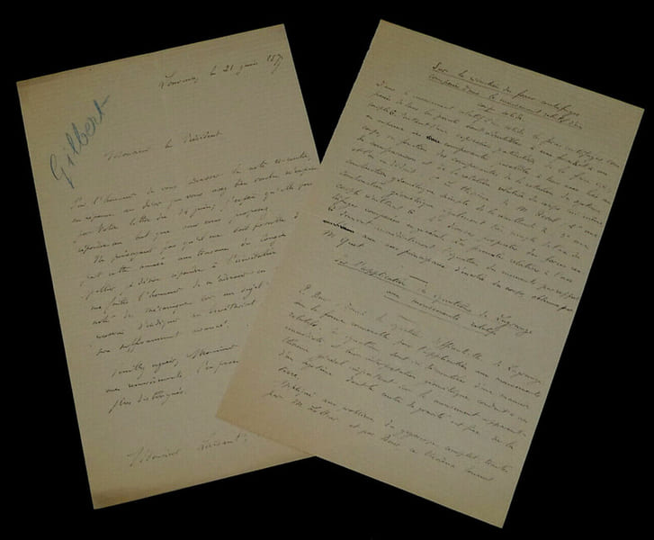 Louis-Philippe GILBERT - LETTRE AUTOGRAPHE SIGN&Eacute;E + NOTES A Charles-Ange LAISANT. Louis-Philippe GILBERT